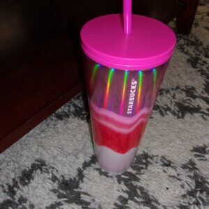 Starbucks 24 Oz Pink Wave Venti Tumbler Cold Cup